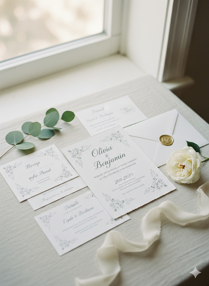Classic wedding invitation suite